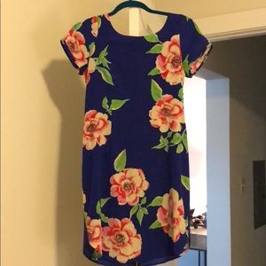 Yumi Kim silk Elana dress in Dodger Blue rosebud